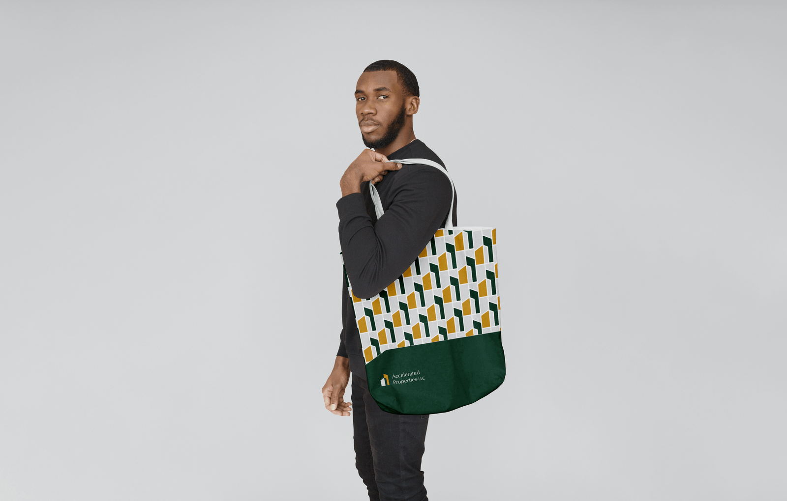 Bag with Men Mockup